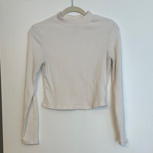 Wallflower Cream Ribbed Long Sleeve Top